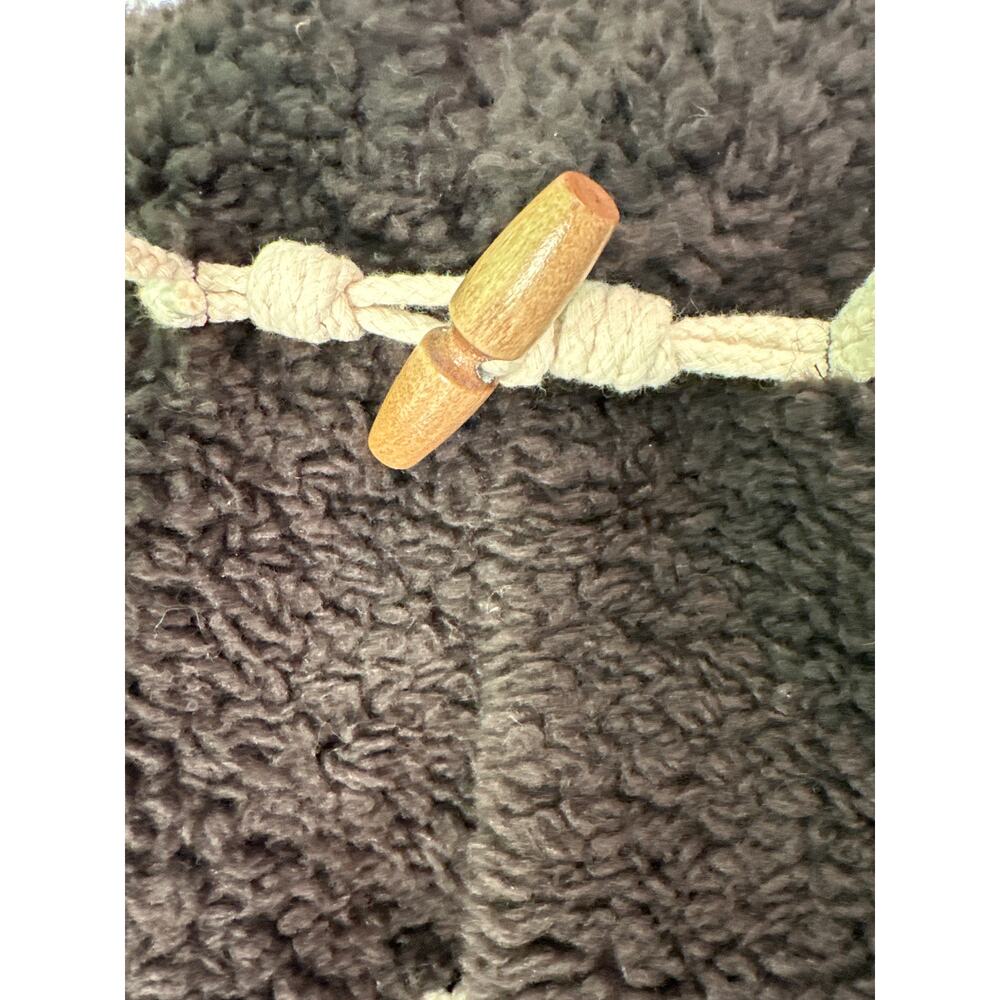 Women’s 100% Wool Toggle Coat Hooded Brown Textured Teddy Duffle Jacket Size S - Picture 12 of 13